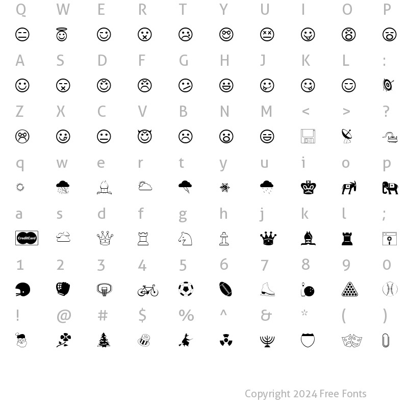 Character Map of Tapestry Regular