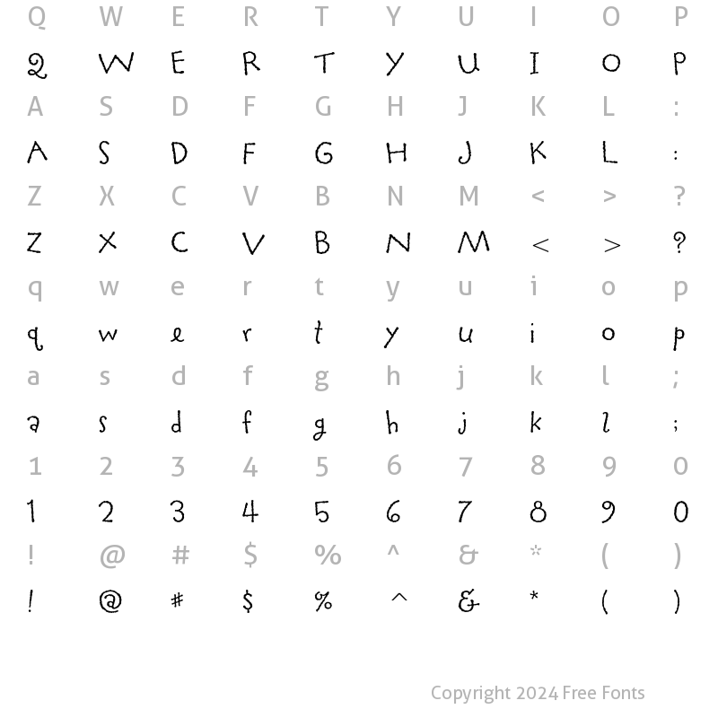 Character Map of Tapioca ITC Regular