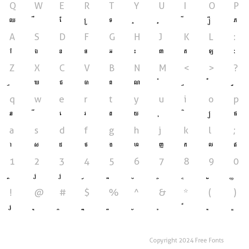 Character Map of Taprum Regular