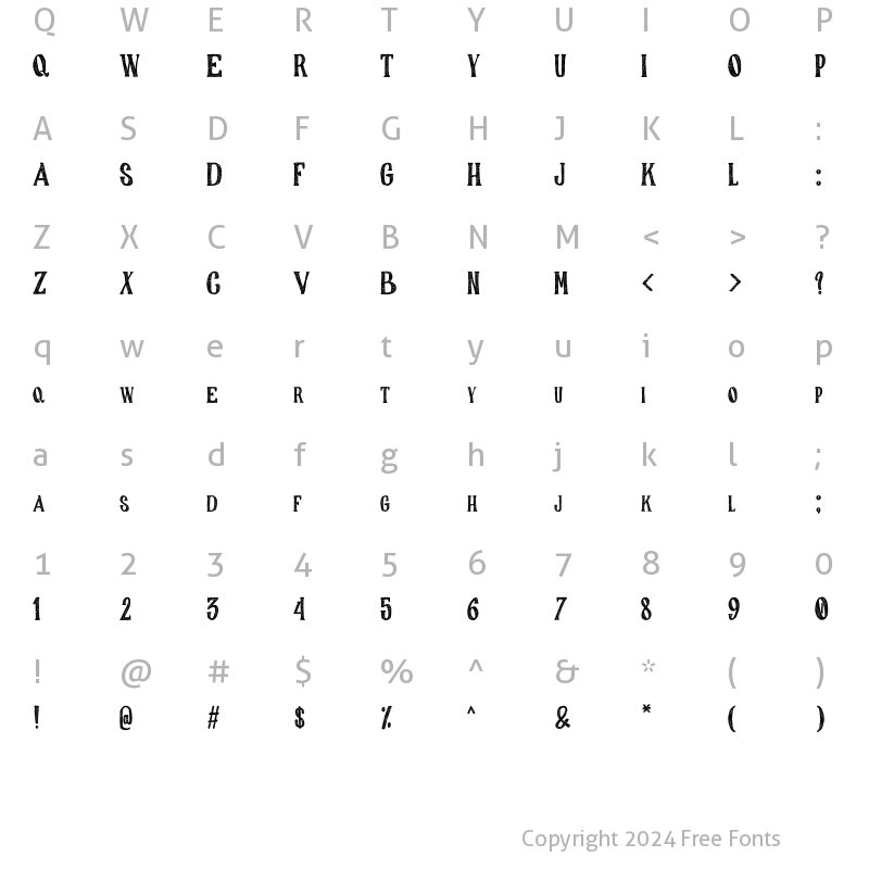 Character Map of Targarley Texture Texture