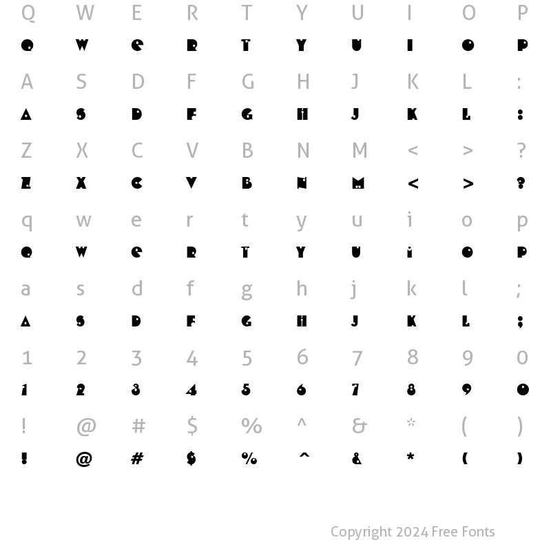 Character Map of TargetDi Regular