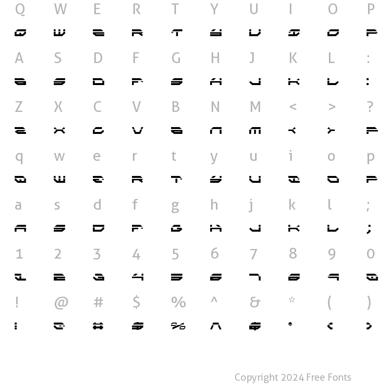 Character Map of Taskforce Laser Condensed Condensed