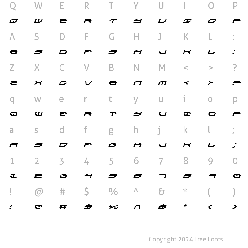 Character Map of Taskforce Laser CondItal CondItal