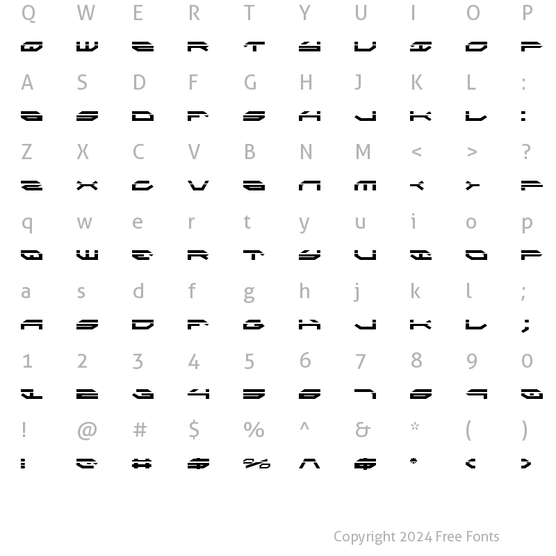 Character Map of Taskforce Laser Regular