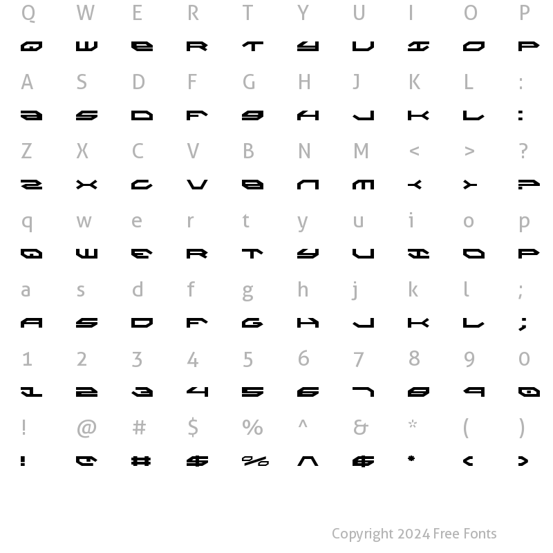 Character Map of Taskforce Regular