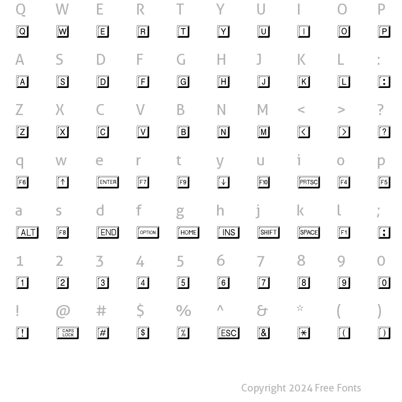 Character Map of Tastatur Regular