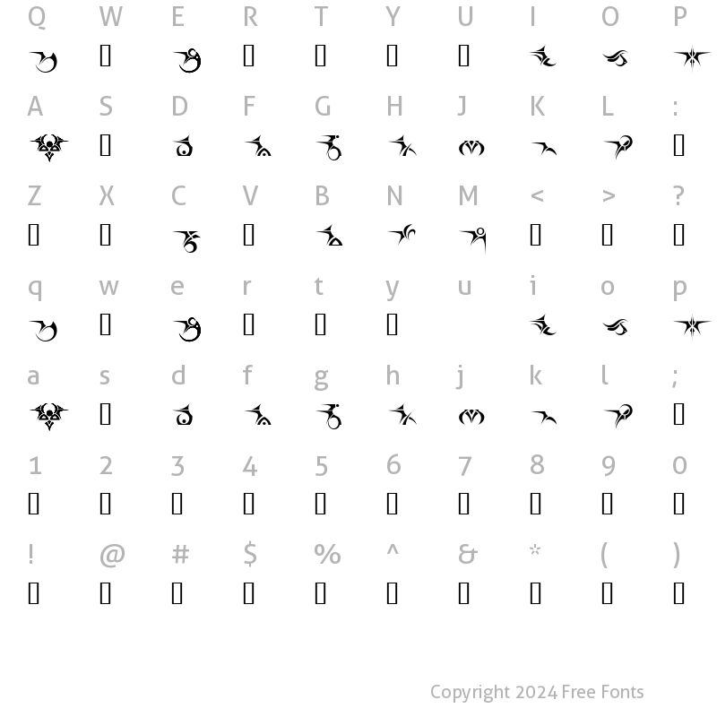 Character Map of Tattooz 1