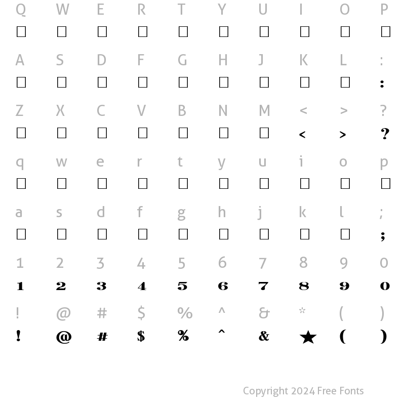 Character Map of TAU-Kabilar Bold