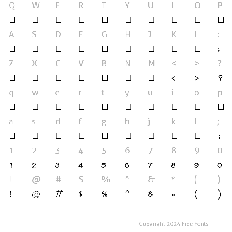 Character Map of TAU-Kambar Bold