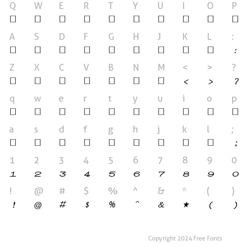 Character Map of TAU-Kaveri BoldItalic