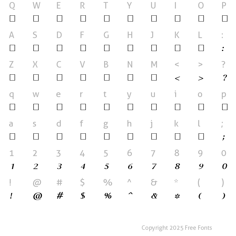 Character Map of TAU-Valluvar BoldItalic