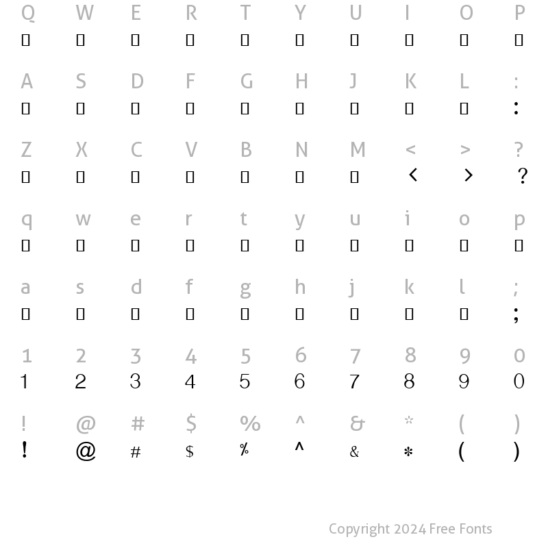 Character Map of TAU_1_ELANGO_Barathi Regular