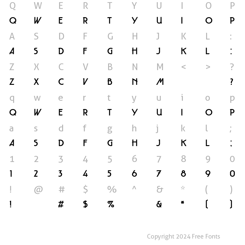 Character Map of Taut LT Regular Regular