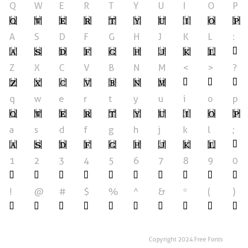 Character Map of Tavern Doors Regular