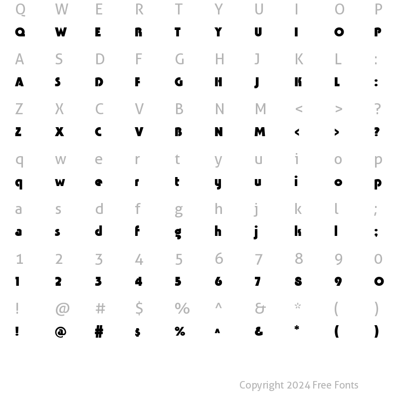 Character Map of Tavrida Bold