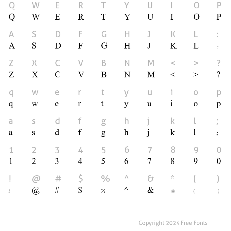 Character Map of Tawfig Outline Mazar Regular