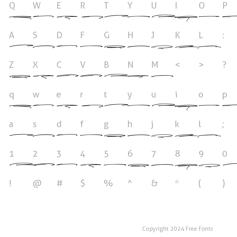 Character Map of Taylor Hand Shadow Regular