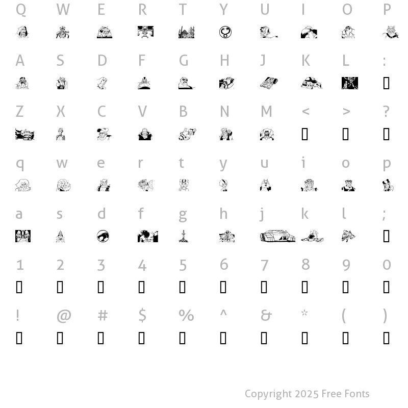 Character Map of TcatsHo Regular