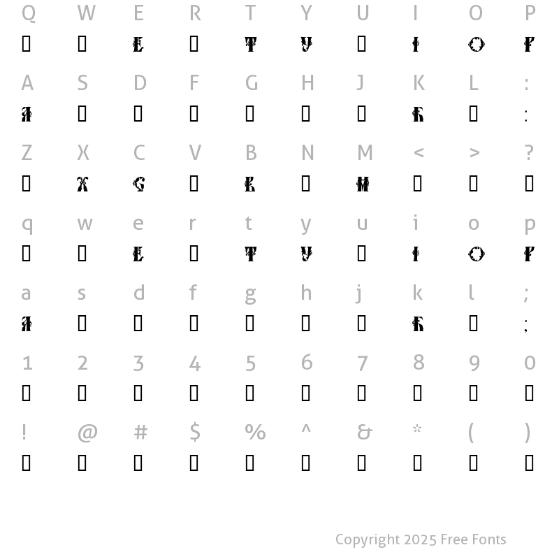 Character Map of Tchekhonin1 Regular