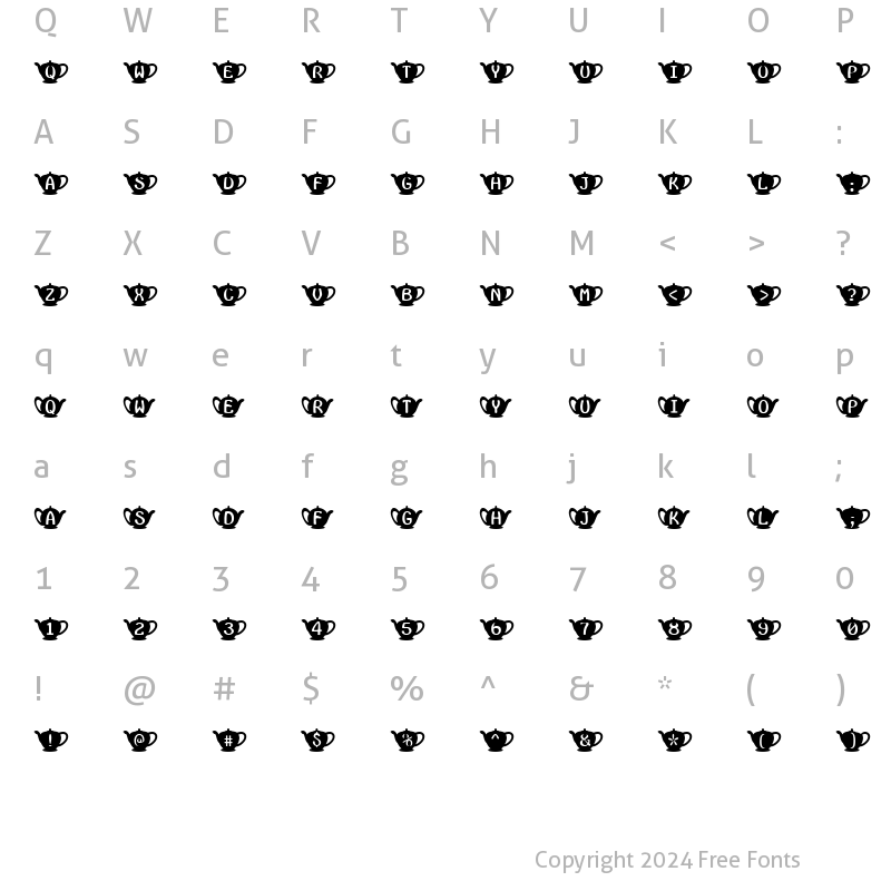 Character Map of Teapot Regular