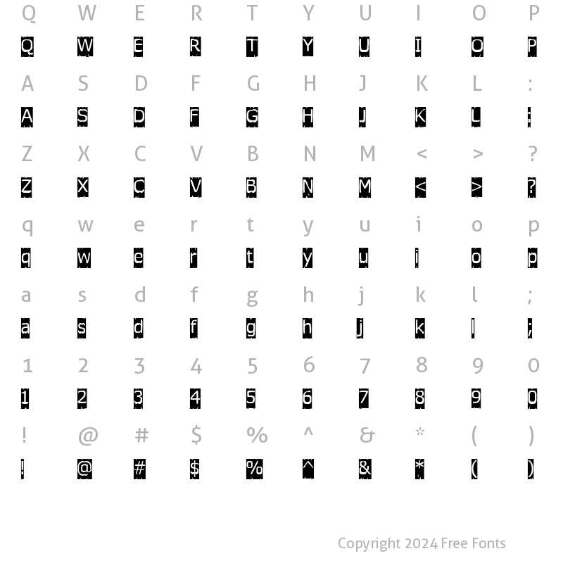 Character Map of Tearoff Regular