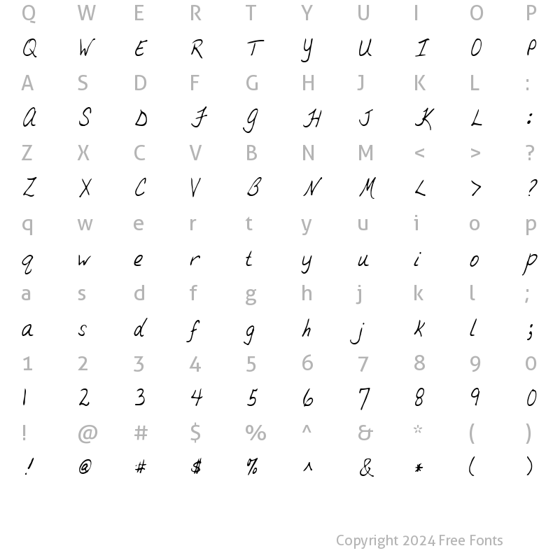 Character Map of Teb Regular