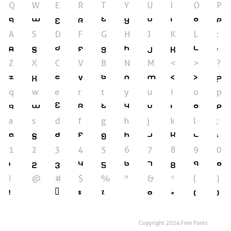 Character Map of Tech Font Regular