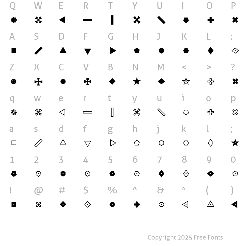 Character Map of TechGrapha Regular