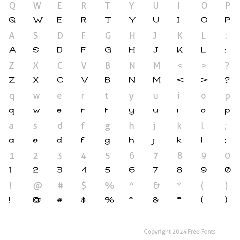 Character Map of Technically Insane Widesemibold Regular