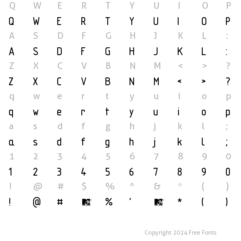 Character Map of TechnicznaPomocRound Regular