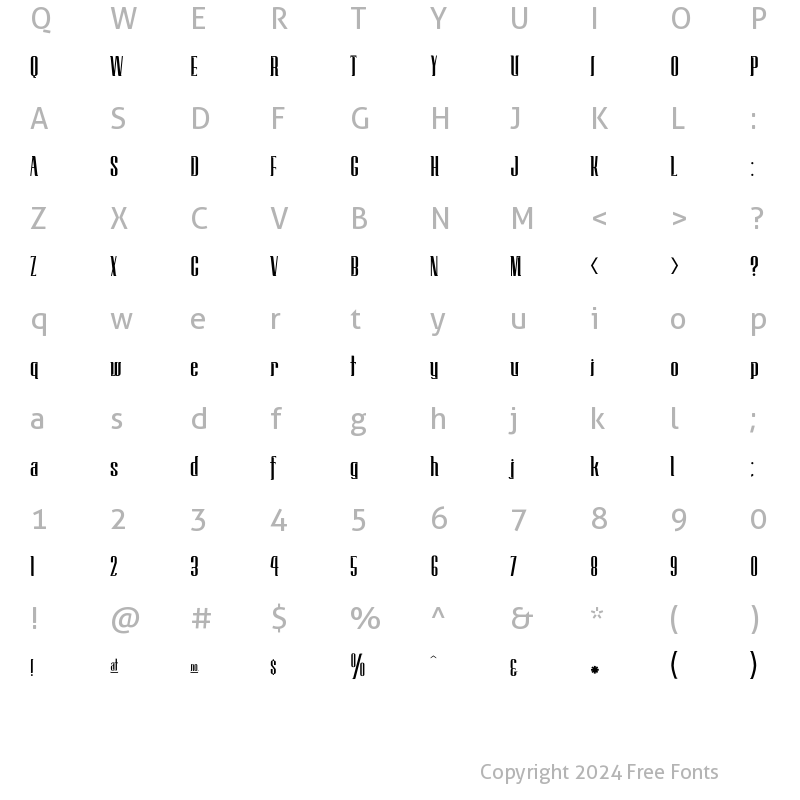 Character Map of Technique Regular