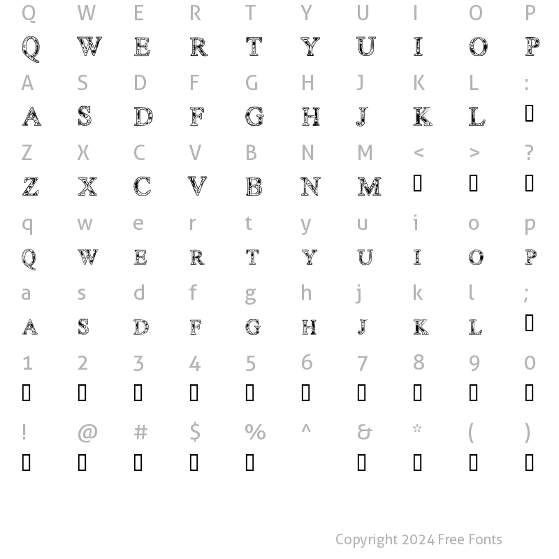 Character Map of TechnoClastic Regular