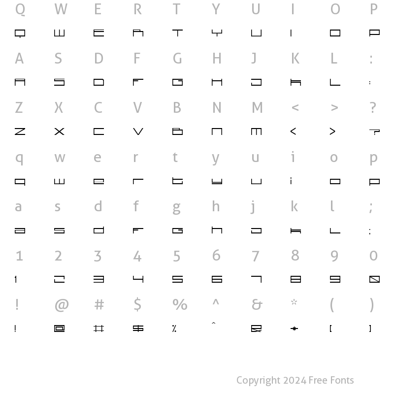 Character Map of technoid one