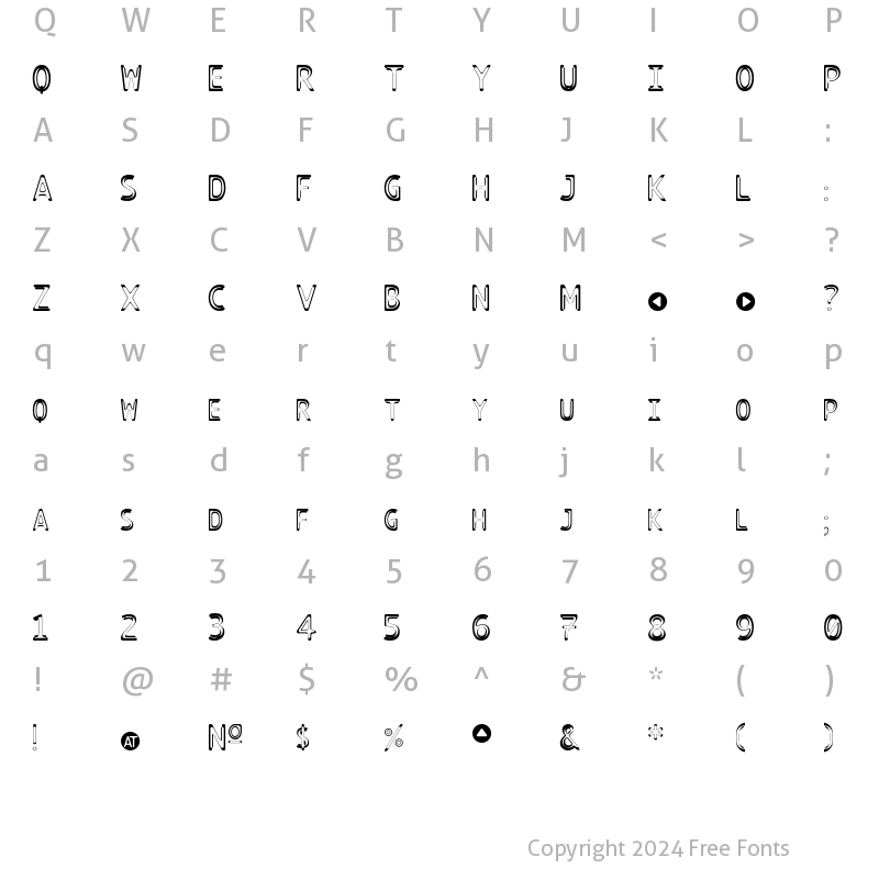 Character Map of TECHNOIRE Fuse Regular