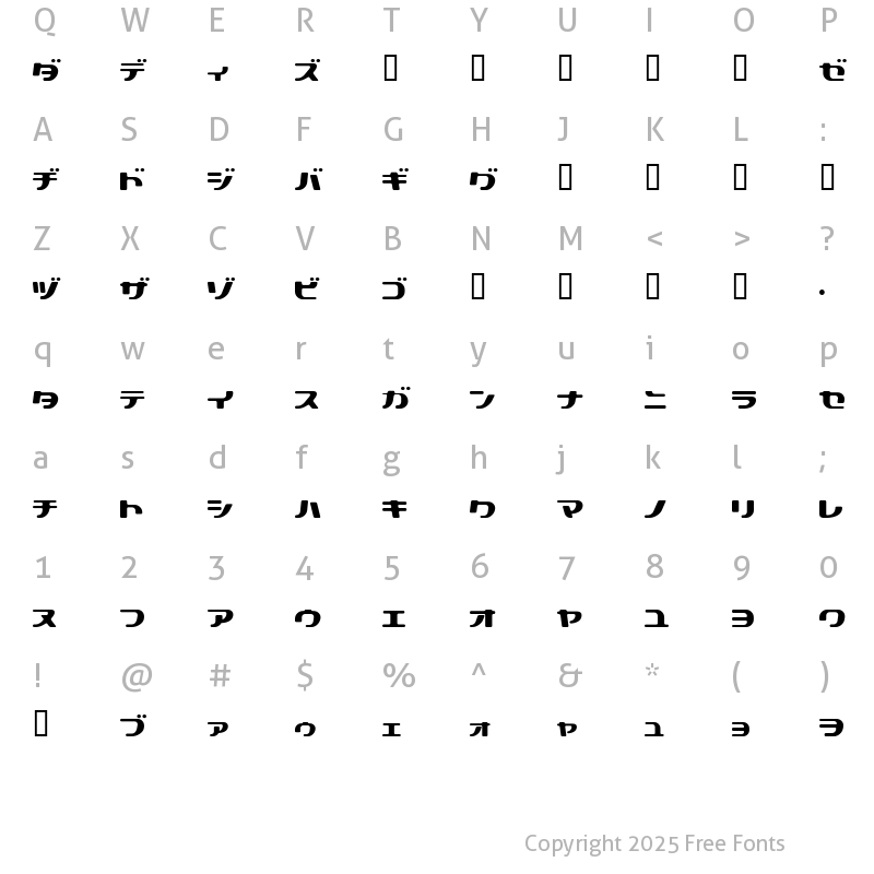 Character Map of technopolish Regular