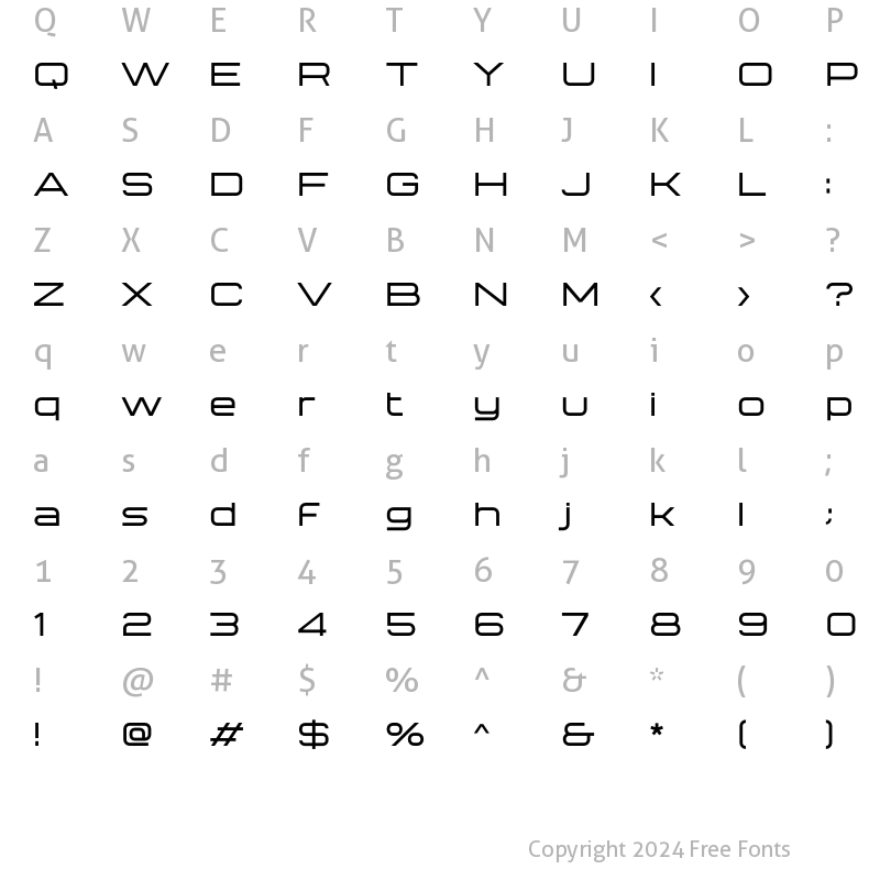 Character Map of Technovier Regular