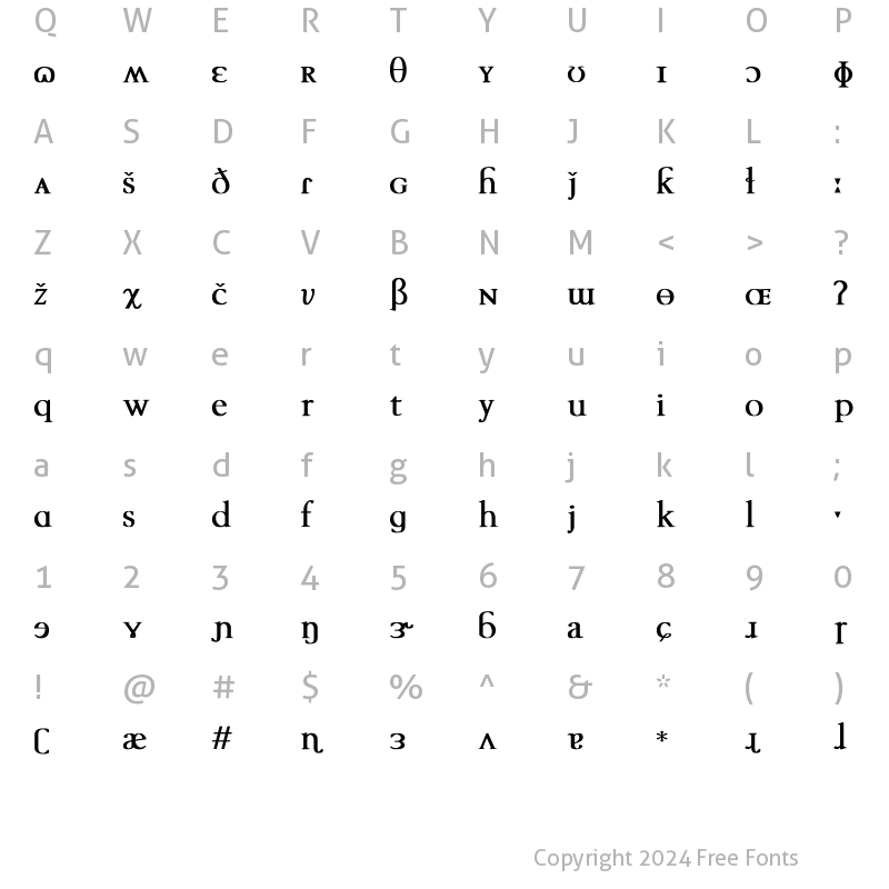 Character Map of TechPhonetic bold Bold