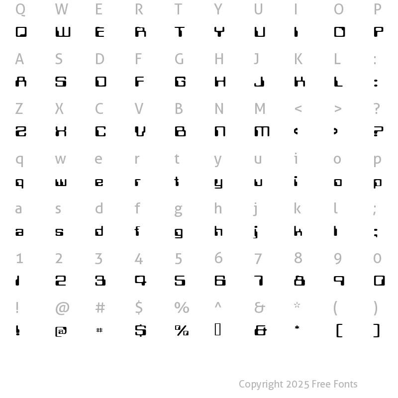 Character Map of TechSchoolExtended Regular