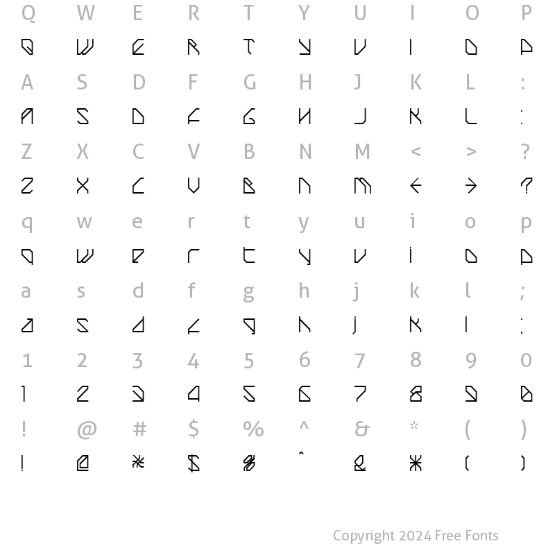 Character Map of TechstepRegular Regular