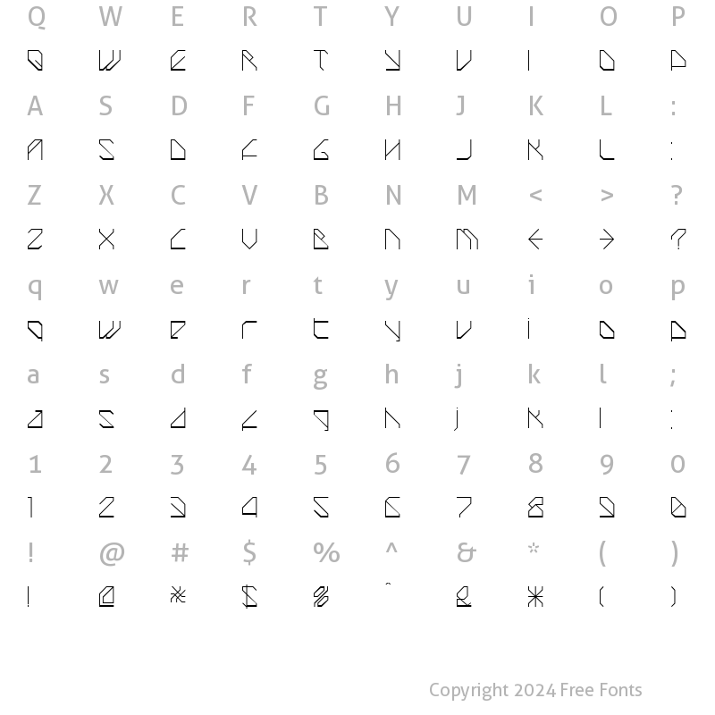 Character Map of TechstepThin Regular