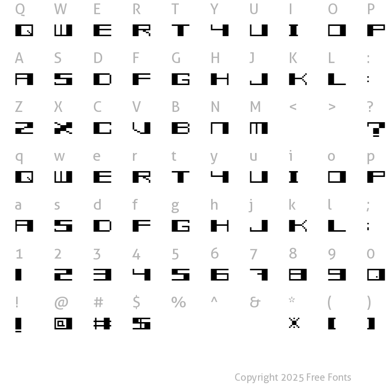 Character Map of TECNO STRESS Regular