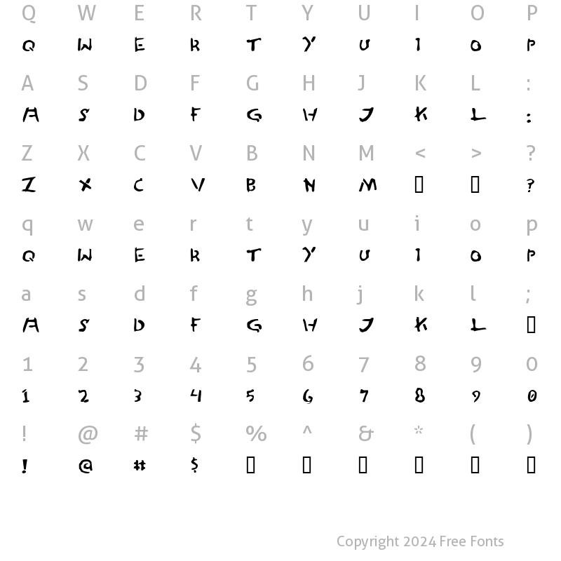 Character Map of Ted Cannon Regular