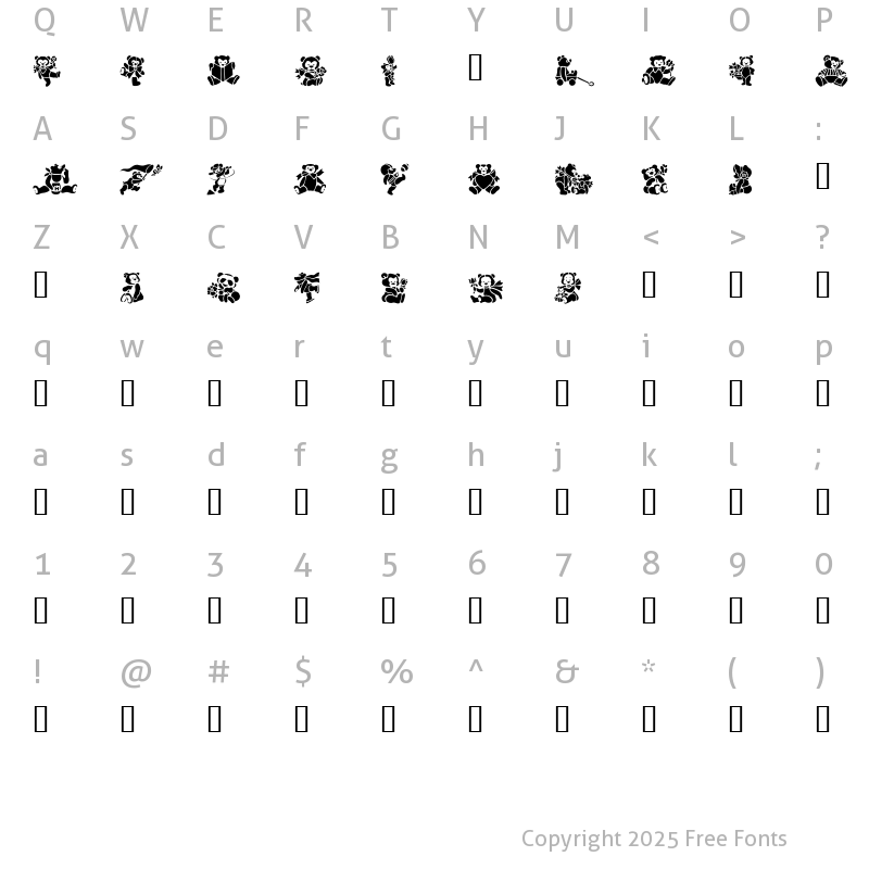 Character Map of TeddyBears2 Regular