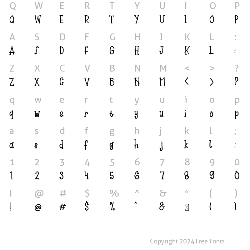 Character Map of Teemika Regular