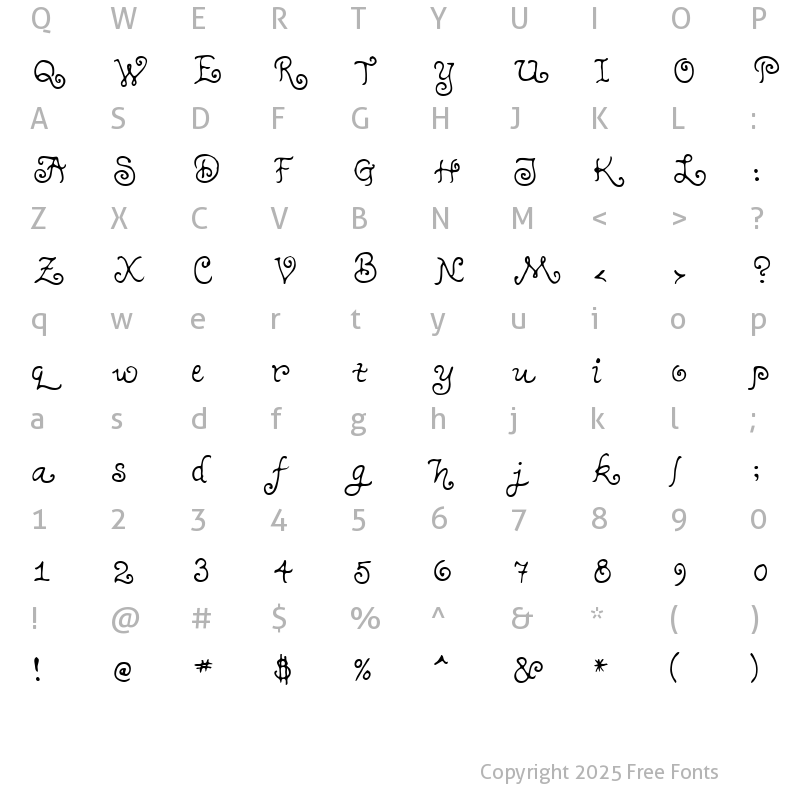 Character Map of Teenage Girl 1 Regular