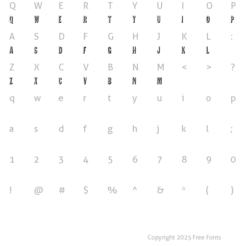 Character Map of Tejaratchi Cn Regular