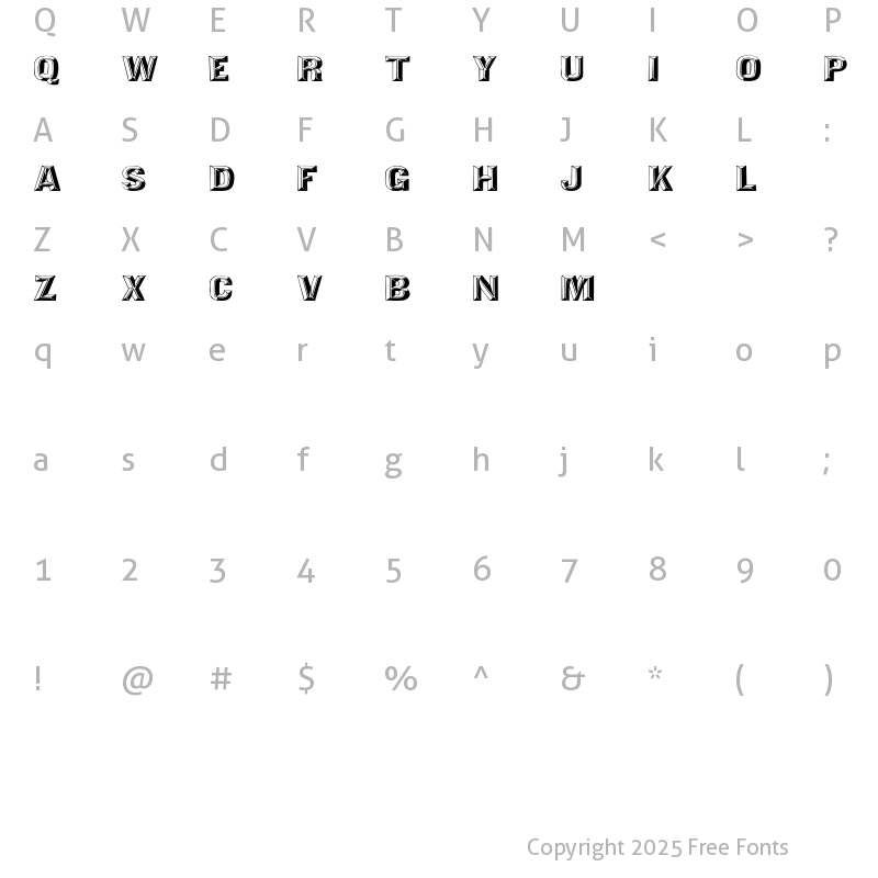 Character Map of Tejaratchi Ex Regular