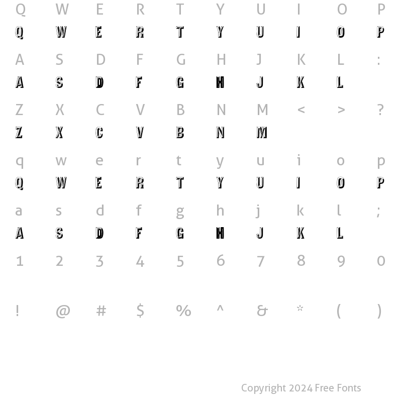 Character Map of TejaratchiCaps Regular