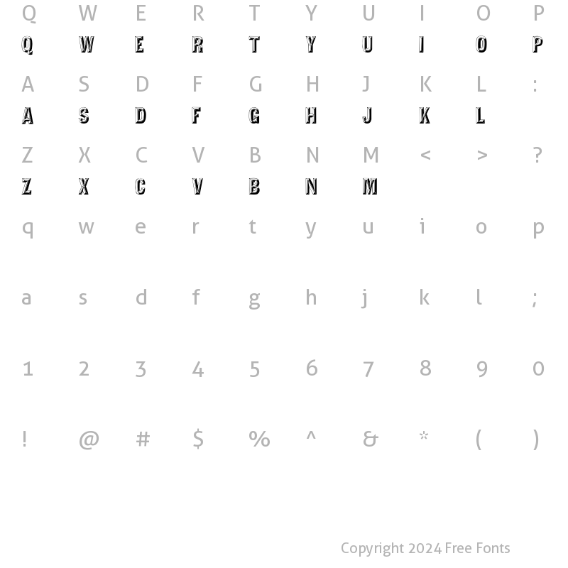 Character Map of Tejartchi Regular