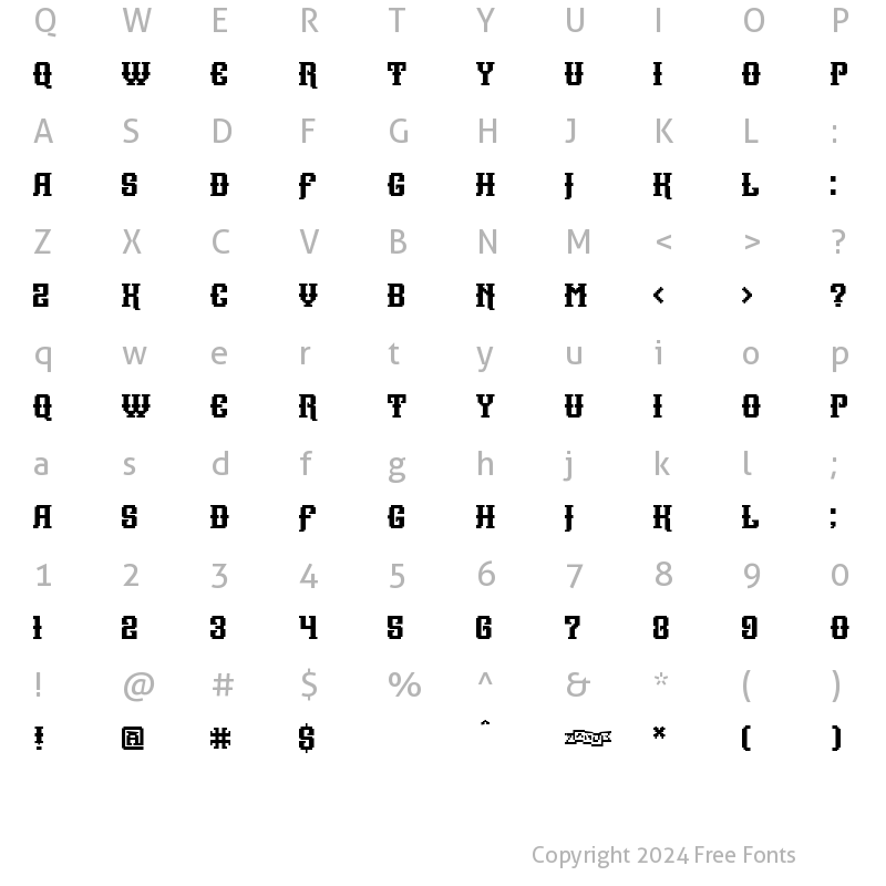 Character Map of Tekilla Regular